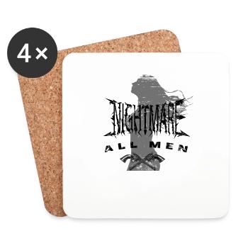 Premium Girl Nightmare ALL MEN - Untersetzer (4er-Set) - Weiß - Vorne