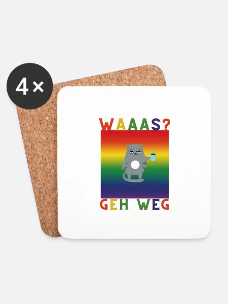 Was geh weg - Untersetzer (4er-Set) - Weiß