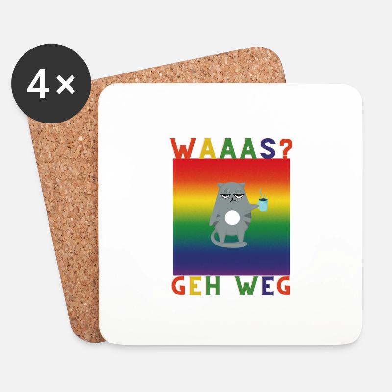 Was geh weg - Untersetzer (4er-Set) - Weiß