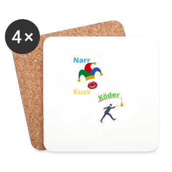 Narrkuss Köder - Untersetzer (4er-Set) - Weiß - Vorne