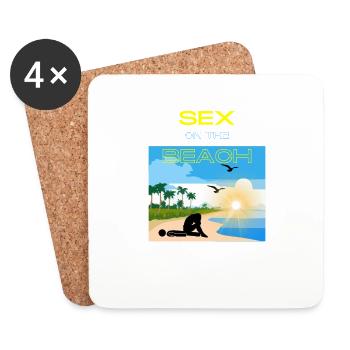 Sexe sur la plage - Dessous de verre (lot de 4) - blanc - Devant
