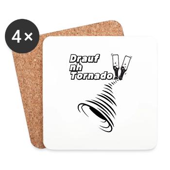 Bier Tornado Logo - Untersetzer (4er-Set) - Weiß - Vorne