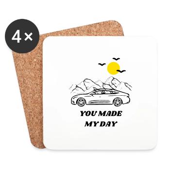 You made my day - Untersetzer (4er-Set) - Weiß - Vorne