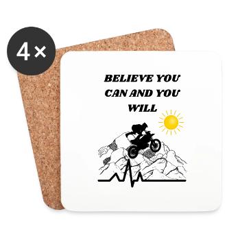 Believe you can and you will - Untersetzer (4er-Set) - Weiß - Vorne