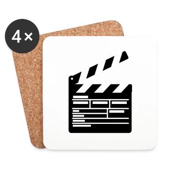 Filmklappe Regie führen Kino - Untersetzer (4er-Set) - Weiß - Vorne
