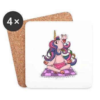 Yoga Unicorn - Coasters (set of 4) - white - Front