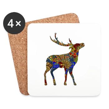 Deer - Coasters (set of 4) - white - Front