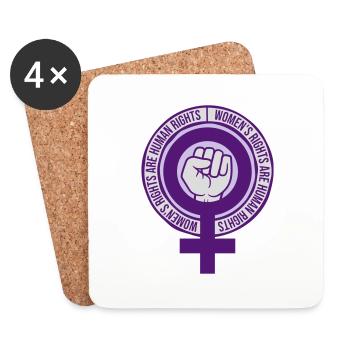 citation féministe sur les droits des femmes - Dessous de verre (lot de 4) - blanc - Devant