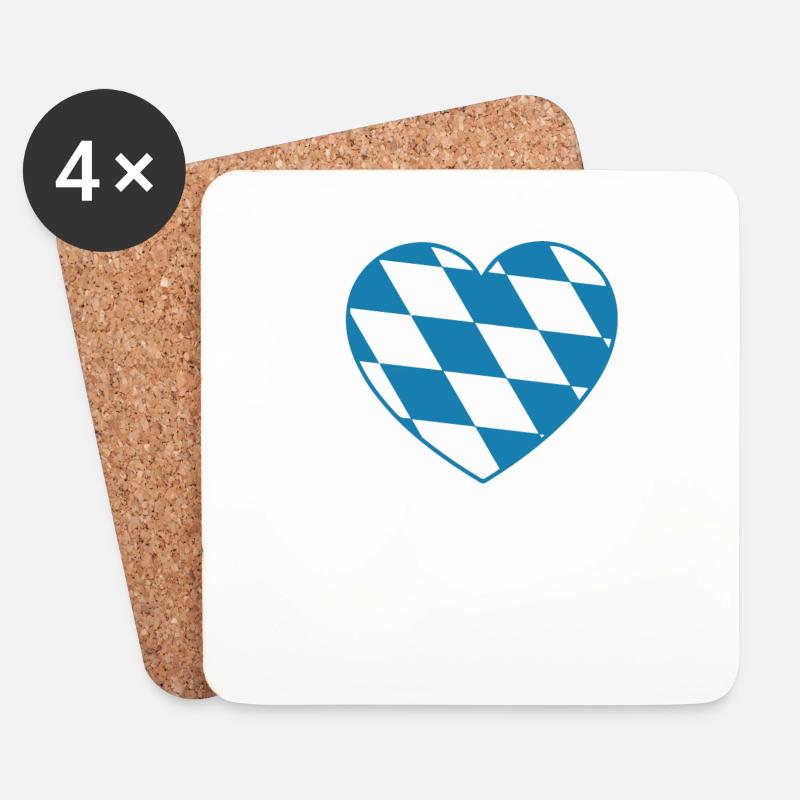 Munich Heart - Untersetzer (4er-Set) - Weiß