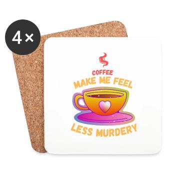 Coffee Makes Me Feel Less Murdery - Untersetzer (4er-Set) - Weiß - Vorne