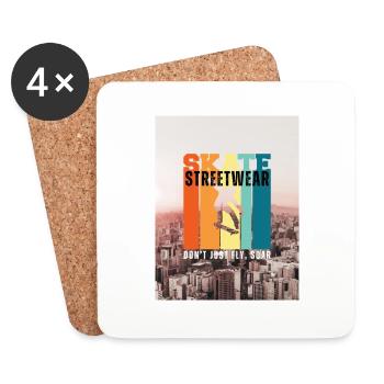 Streetwear - Untersetzer (4er-Set) - Weiß - Vorne