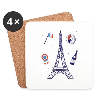 France - Coasters (set of 4) - white - Front