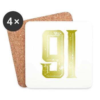 91 Number Symbol - Coasters (set of 4) - white - Front