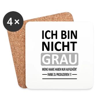 Ich bin Nicht GRAU - Version 1 - Untersetzer (4er-Set) - Weiß - Vorne