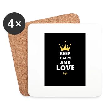 Keep Calm and Love Life - Coasters (set of 4) - white - Front