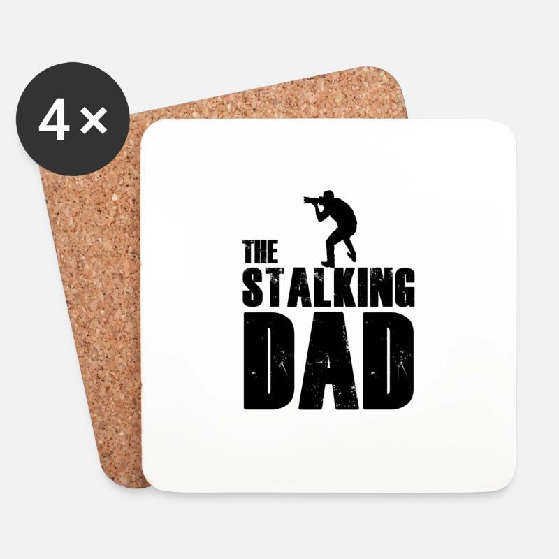 The Stalking Dad - Untersetzer (4er-Set) - Weiß