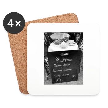 Foto: Pariser Frühstück - Untersetzer (4er-Set) - Weiß - Vorne