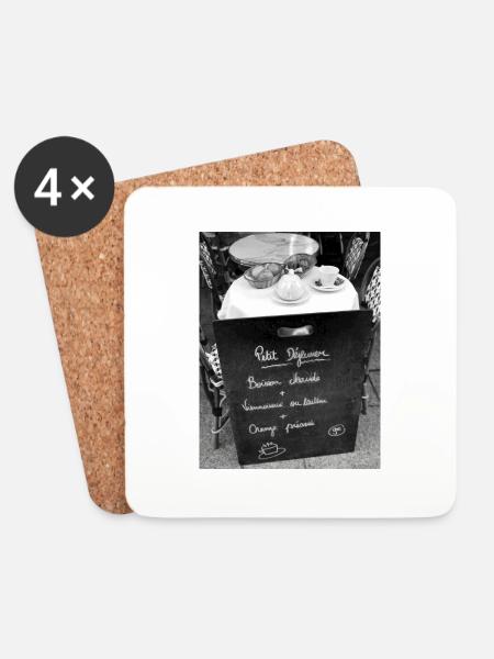 Foto: Pariser Frühstück - Untersetzer (4er-Set) - Weiß