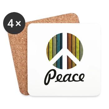 Design symbol peace rainbow colorful - Untersetzer (4er-Set) - Weiß - Vorne