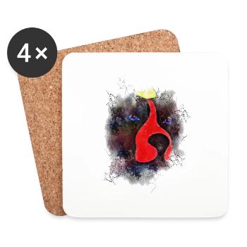 DOG - Hund - Coasters (set of 4) - white - Front