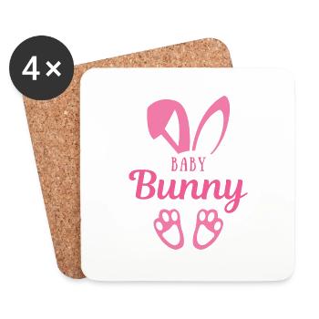 Baby Rabbit - Coasters (set of 4) - white - Front