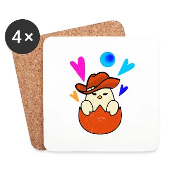 Cowboy Liebe lustig - Untersetzer (4er-Set) - Weiß - Vorne