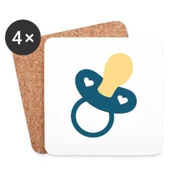 Baby Birth 2026 Gift Gift Idea - Coasters (set of 4) - white - Front