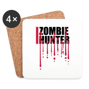 zombie hunter Halloween Quote - Coasters (set of 4) - white - Front