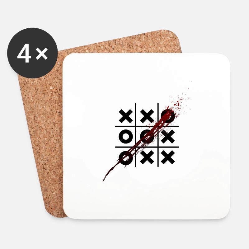 Tic Tac Toe - Untersetzer (4er-Set) - Weiß
