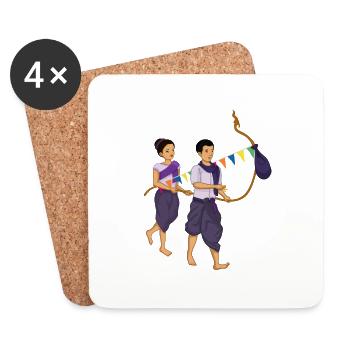 Traditionelles Khmer Neujahr Kambodscha - Untersetzer (4er-Set) - Weiß - Vorne