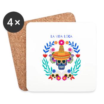 LA VIDA LOCA1 - Untersetzer (4er-Set) - Weiß - Vorne
