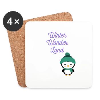 Pays des merveilles de l’hiver - Dessous de verre (lot de 4) - blanc - Devant