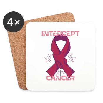 Intercept Cancer - Coasters (set of 4) - white - Front