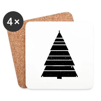 Christmas Tree Christmas Tree Holiday Winter 3 - Coasters (set of 4) - white - Front
