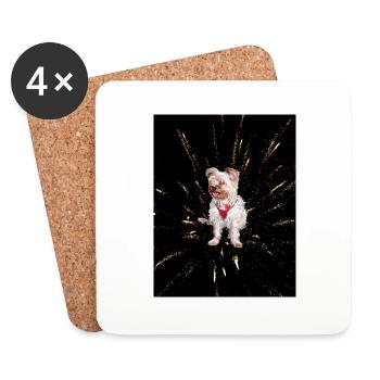 Yorkshire Terrier - Untersetzer (4er-Set) - Weiß - Vorne