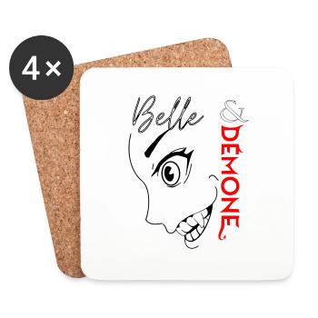 Belle et demone (Vampire style) - Dessous de verre (lot de 4) - blanc - Devant