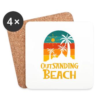 Outsanding Beach Summer Trip Tropical Funny - Coasters (set of 4) - white - Front