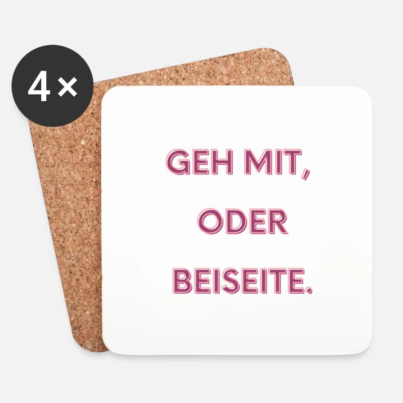 Geh mit oder beiseite - Untersetzer (4er-Set) - Weiß