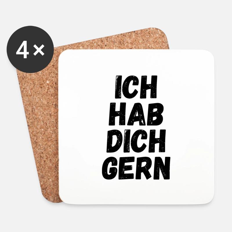 Ich hab dich gern - Untersetzer (4er-Set) - Weiß