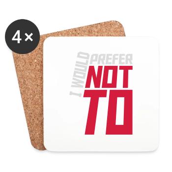 I prefer not to - Coasters (set of 4) - white - Front