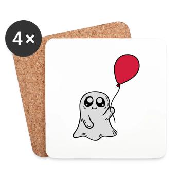 L’ doux tient le ballon - Dessous de verre (lot de 4) - blanc - Devant