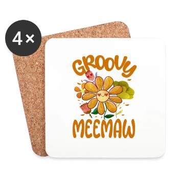 Groovy Meemaw Family Matching Vintage Family - Coasters (set of 4) - white - Front