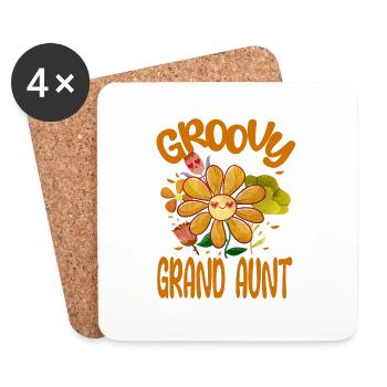 Groovy Grand Aunt Family Matching Vintage Family - Dessous de verre (lot de 4) - blanc - Devant