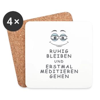 Meditieren gehen - Untersetzer (4er-Set) - Weiß - Vorne