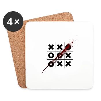 Tic Tac Toe - Untersetzer (4er-Set) - Weiß - Vorne