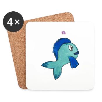Fisch Forelle - Untersetzer (4er-Set) - Weiß - Vorne