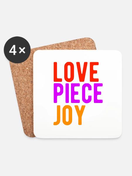 love piece joy - Untersetzer (4er-Set) - Weiß
