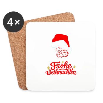 Ugly Christmas Merry Christmas Design par vauART - Dessous de verre (lot de 4) - blanc - Devant