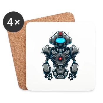 Roboter - Untersetzer (4er-Set) - Weiß - Vorne