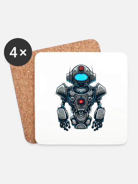 Robot - Coasters (set of 4) - white